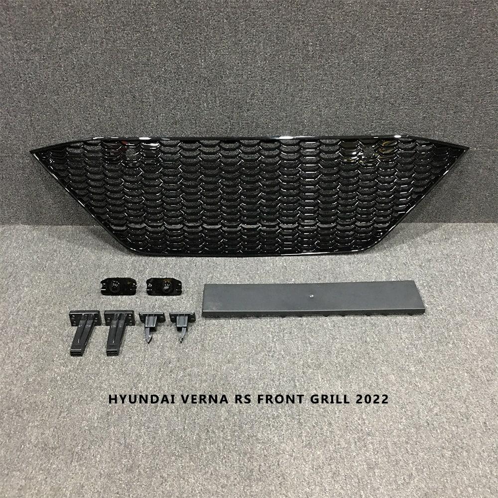 RS GLossy Black Front Grill Compatible For Hyundai Verna 2022