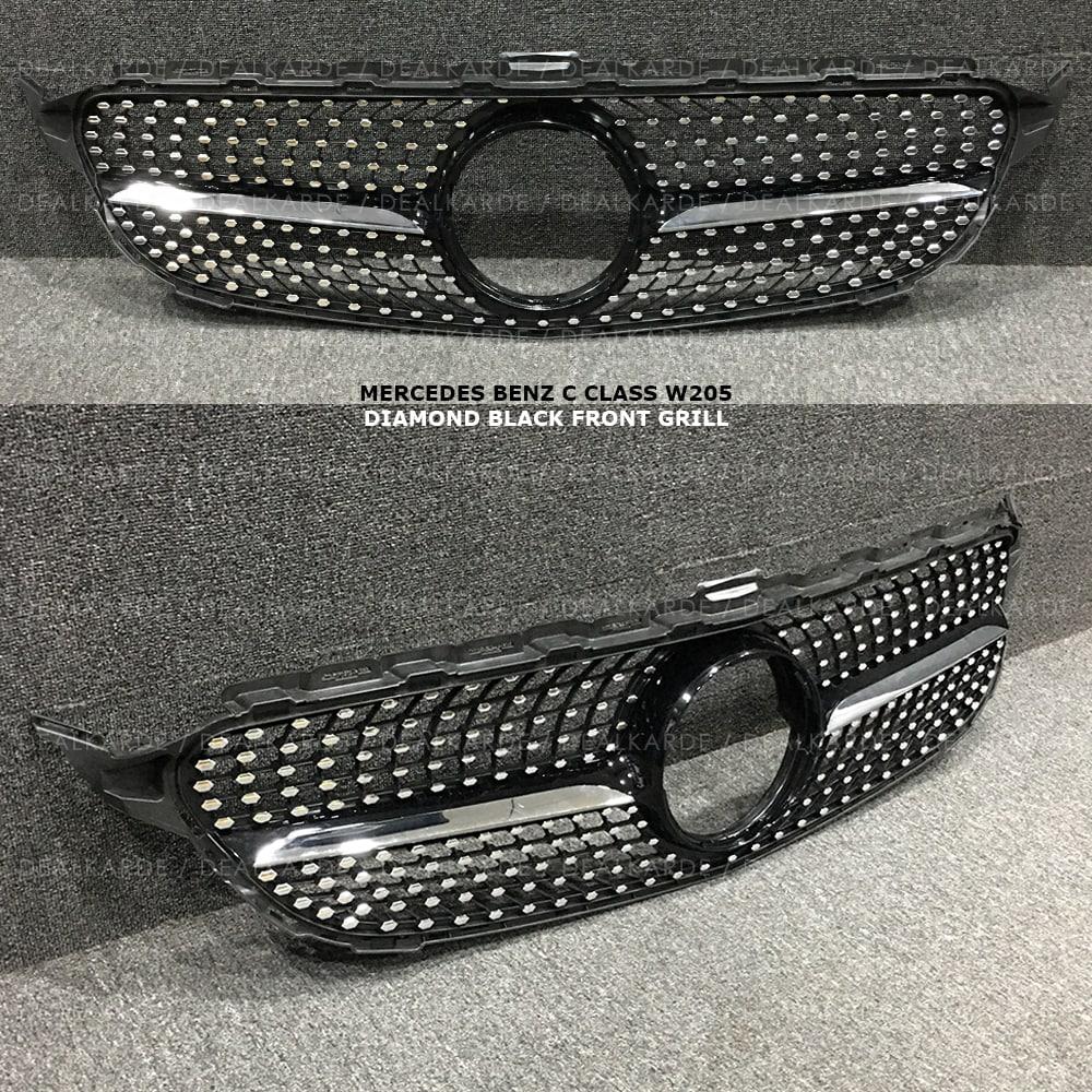 Diamond Black Front Grill  Compatible For Mercedes Benz C Class W205 