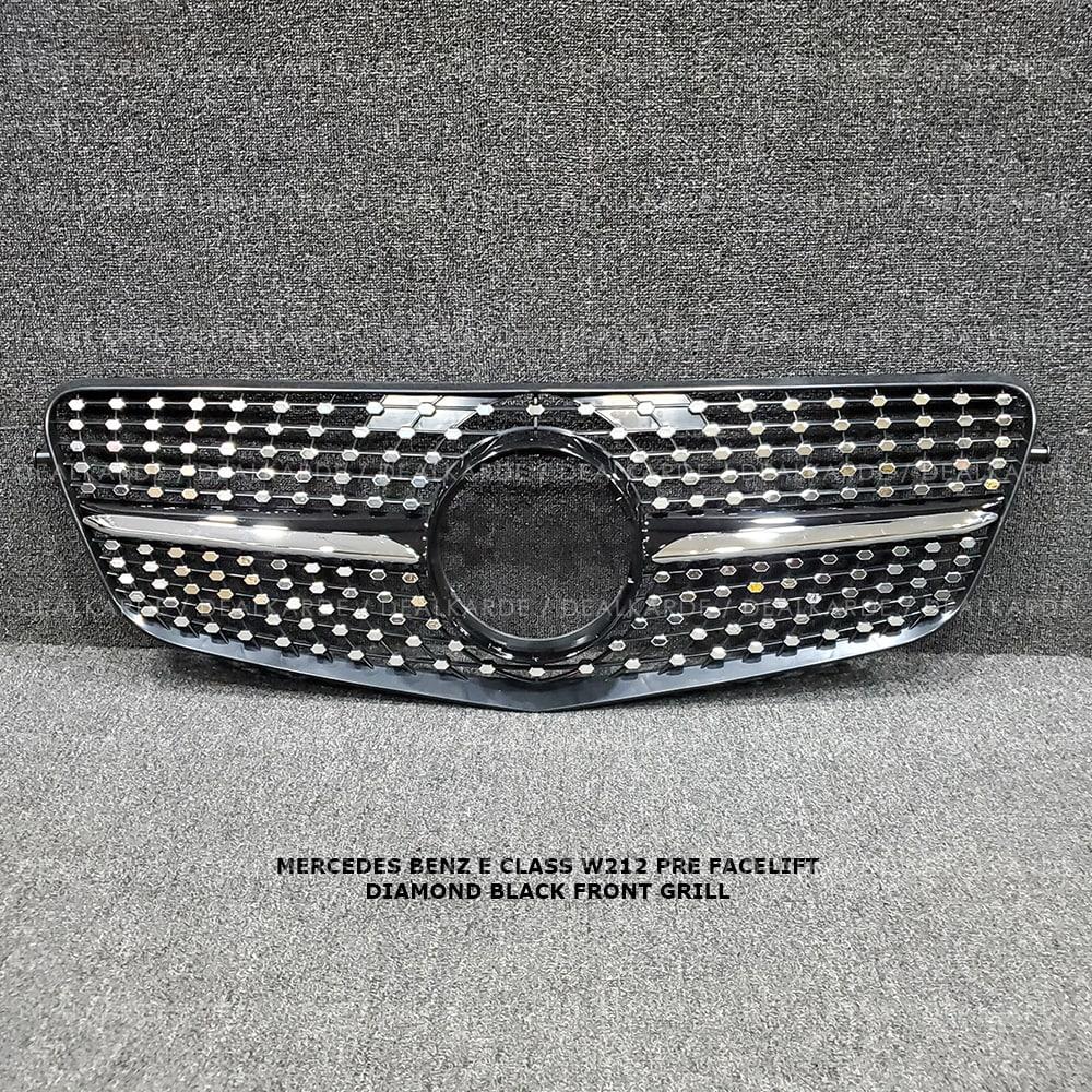 Diamond Black Front Grill Compatible For Mercedes Benz E Class W212 Pre Facelift